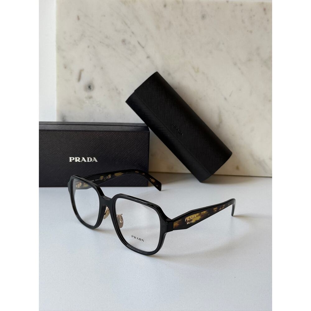 NEW Prada PR B07VD Black Tortoise Eyeglasses Frames - Picture 3 of 8